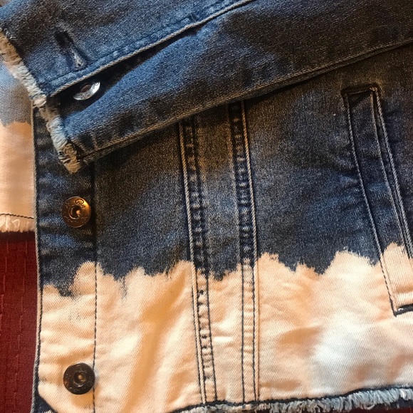 Diane Gilman distressed jean denim jacket xs - Picture 4 of 8
